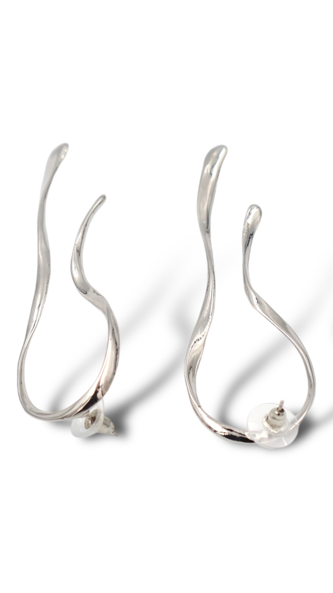 Sculptural Silver Drop Earrings – Bold and Artistic Statement Jewelry