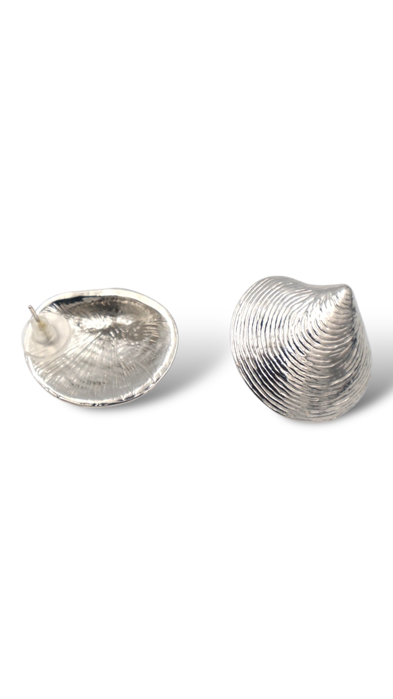 Bold Textured Silver Stud Earrings – Modern and Artistic Statement Jewelry