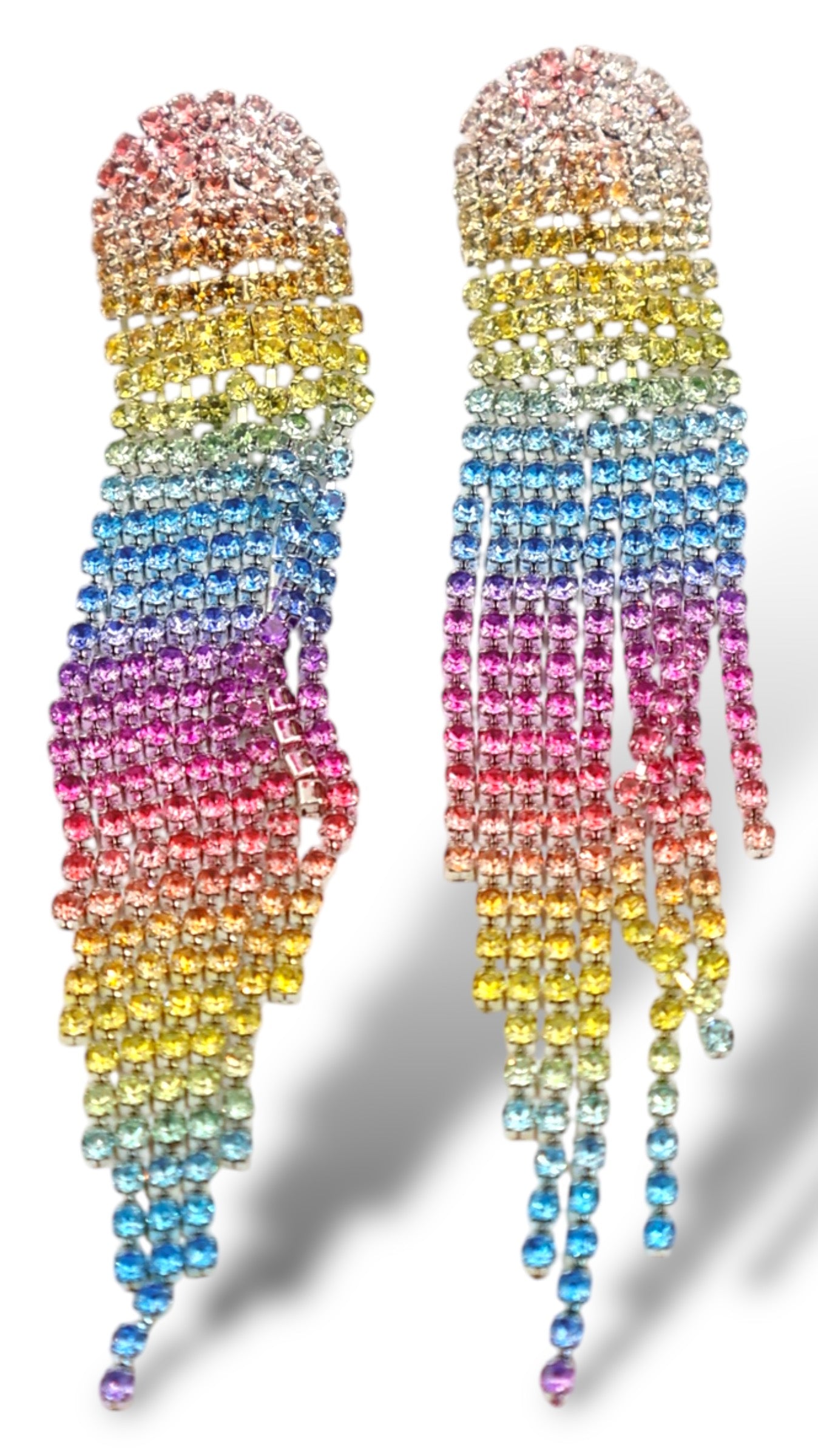 Rainbow Crystal Drop Earrings