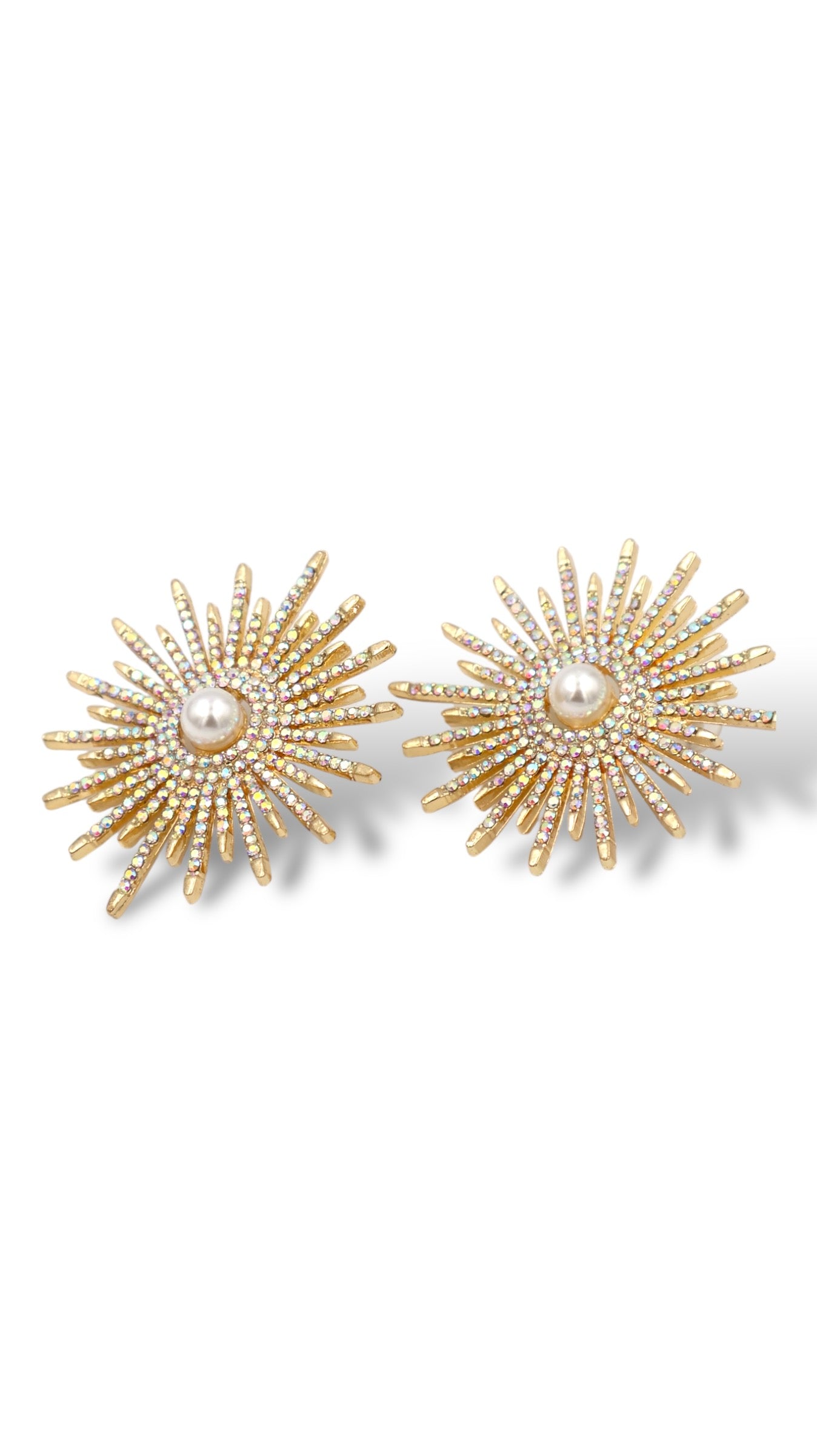 Gold Sunburst Statement Earrings – Dazzling and Bold Fashion Jewelry